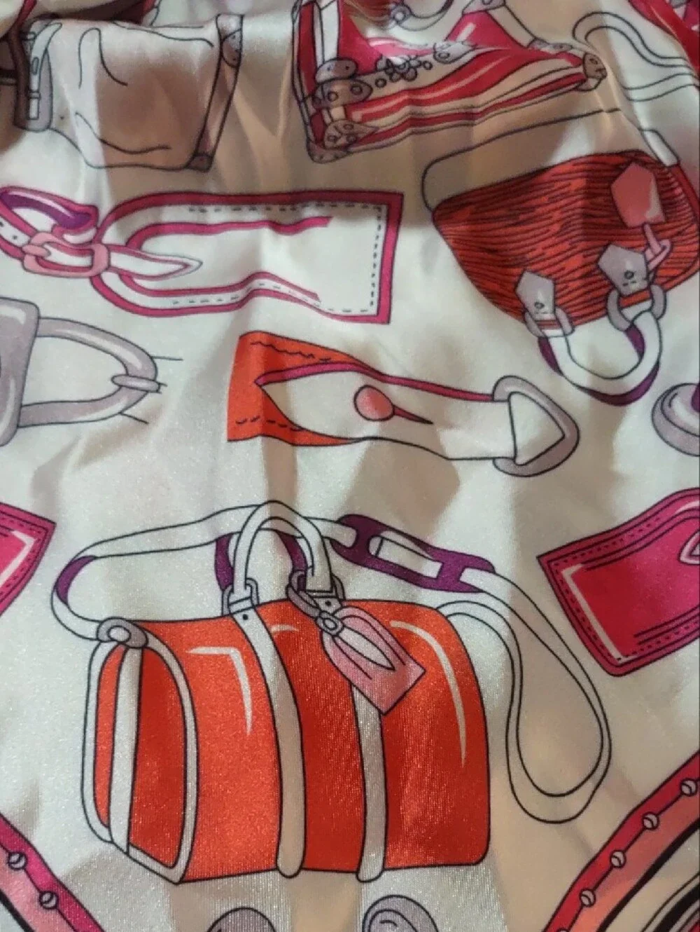NWT 2 Pack Piper K Pink Handbag Print Silky Square Scarves